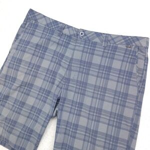 Travis Mathew Mens Plaid Golf‎ Shorts Size 38 Blue Gray Casual